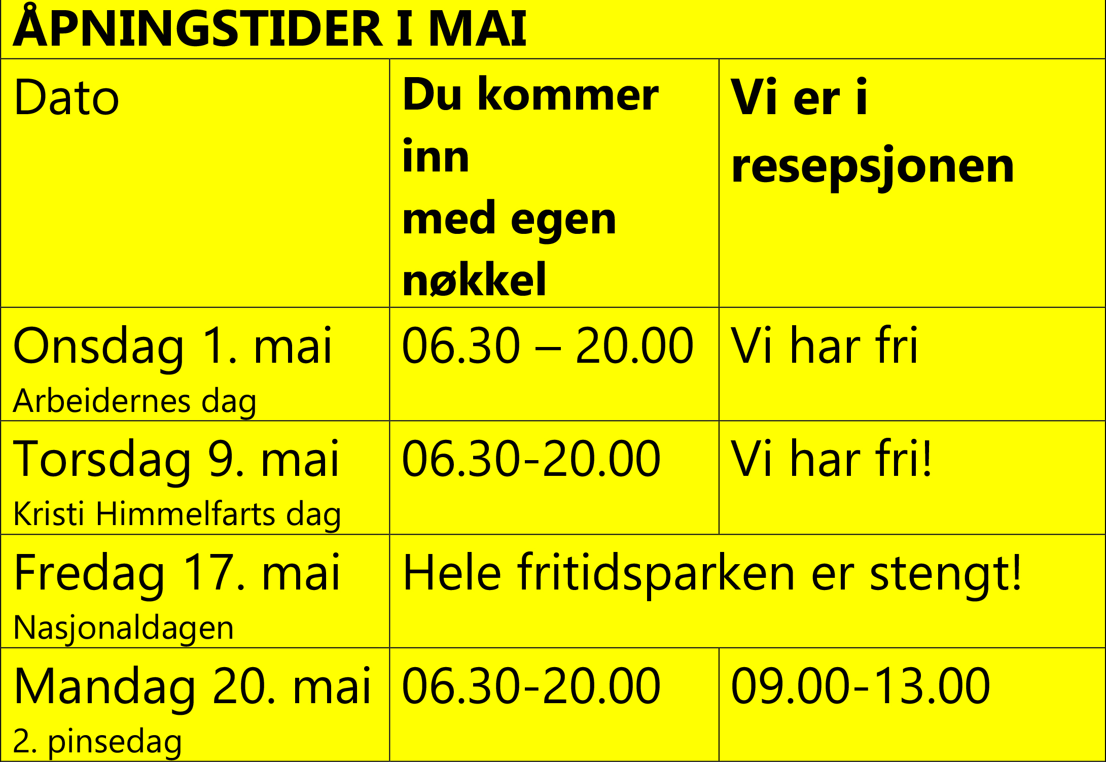 Åpningstider | Heiatrening.no